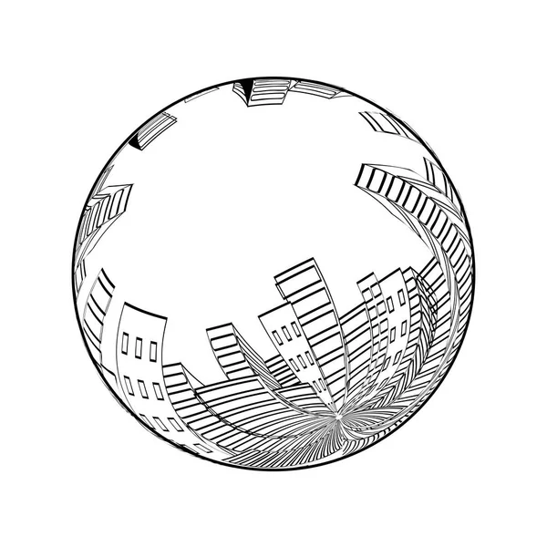 Paisaje urbano blanco y negro — Vector de stock