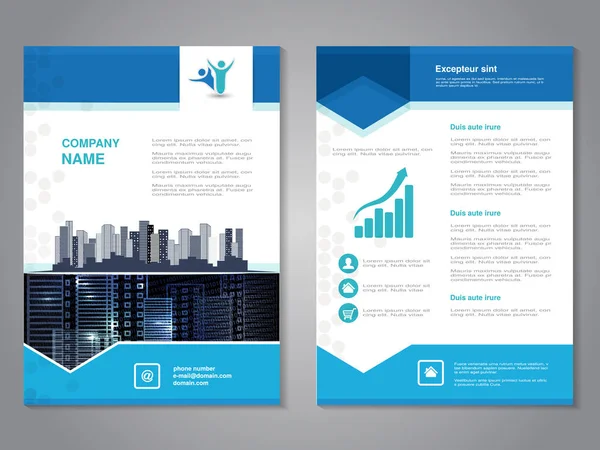 Vector Modern Brochure Abstract Flyer Background Buildings City Scene Layout — Stock Vector
