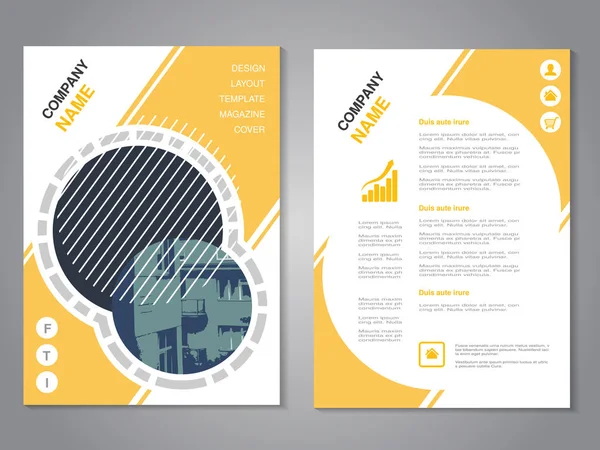 Vector Modern Brochure Abstract Flyer Background Buildings City Scene Circle — Stock Vector
