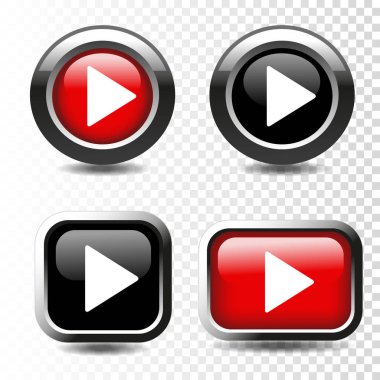 Saydam arka plan üzerinde vektör oyun düğme simgesi. -illüstrasyon