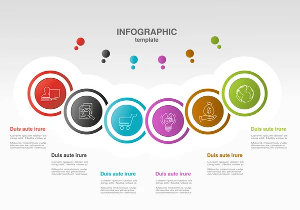 Vector Infographic Sjabloon Met Cirkels Bedrijfsconcept Met Opties Voor Werkstroom Rechtenvrije Stockillustraties