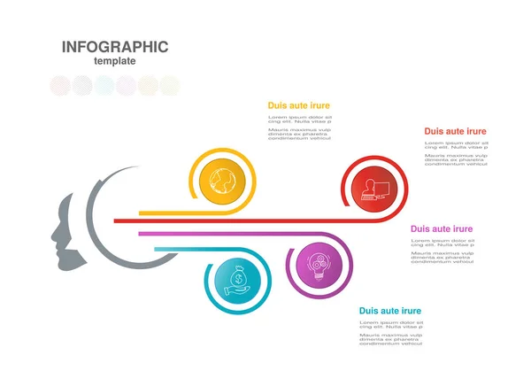 Plantilla Infografía Vectorial Con Círculos Concepto Negocio Con Opciones Para Gráficos vectoriales