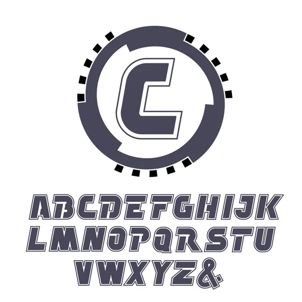 Vektör Çizim Yuvarlak Sürüş Tekerlek Logo Sembol Ile Mektup — Stok Vektör