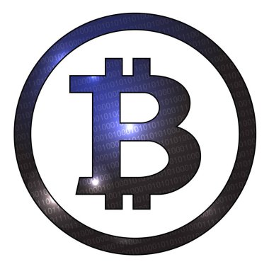 Bitcoin düz sembolü, vektör çizim