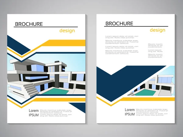 Σετ Επαγγελματικές Κάρτες Την Αρχιτεκτονική Εκτύπωσης Εικονογράφηση Διάνυσμα — Διανυσματικό Αρχείο