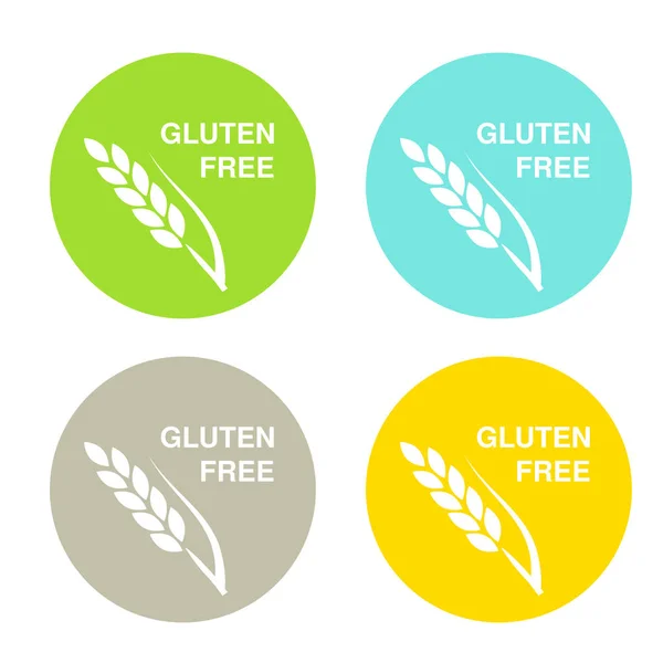 Vector Illustration Gluten Free Symbols Isolated White Background — Stock Vector