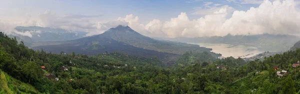 stock image Wide panorama of Mount Batur or Gunung Batur. Bali, Indonesia