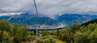 Panorama of mountains in Georgia . Svaneti