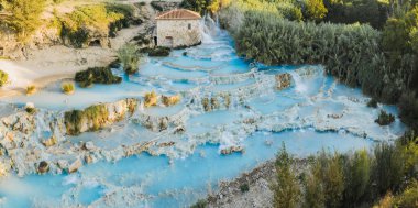 Saturnia waterfalls and hot springs, Tuscany, Italy. clipart