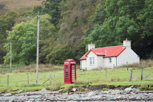 British Telephone Booth in Rural Area — Stok Foto