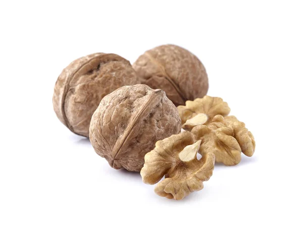 Walnuts Closeup White Background — Stock Photo, Image