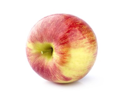 Beyaz zemin üzerine kırmızı elma portre.