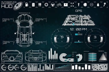 Fütüristik kullanıcı arabirimi. Araba Servisi Hud Stlye