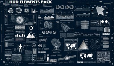 Soyut Hud öğeler UI Ux tasarımı için ayarla