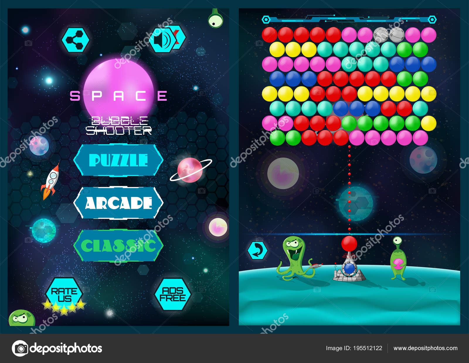 Mobile Bubble Shooter Game Screen