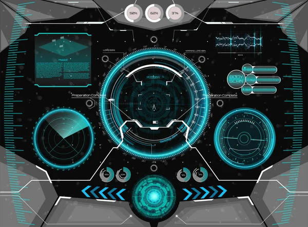 Futuristisches Konzept gui für Helm. Head-up-Display — Stockvektor