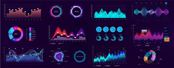 Szczegółowa infografika, interfejs użytkownika technologii — Wektor stockowy