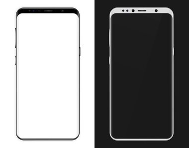 3D gerçekçi telefon modeli. Akıllı telefon siyahı