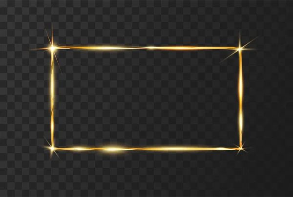 Gouden glanzende gloeiende frame — Stockvector