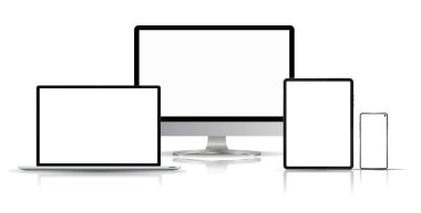 Gerçekçi bilgisayar, dizüstü bilgisayar, akıllı telefon. Model