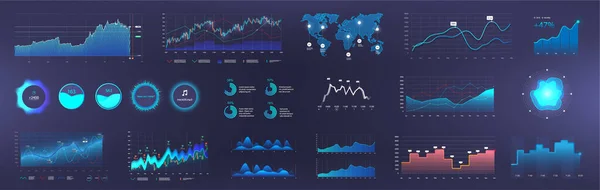 Instrumentpanelsmallen Infographic — Stock vektor