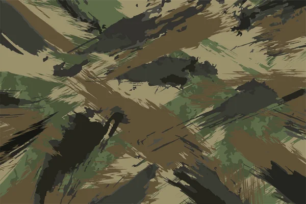 Coup de pinceau Camouflage sans couture Imprimer — Image vectorielle