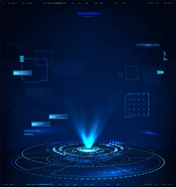 Holograma abstracto 3D con interfaz HUD — Archivo Imágenes Vectoriales