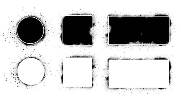 Grunge negro con marco — Archivo Imágenes Vectoriales