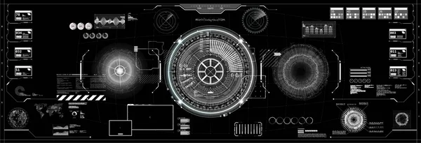 Innovation system Cockpit helmet in HUD style — Stock Vector