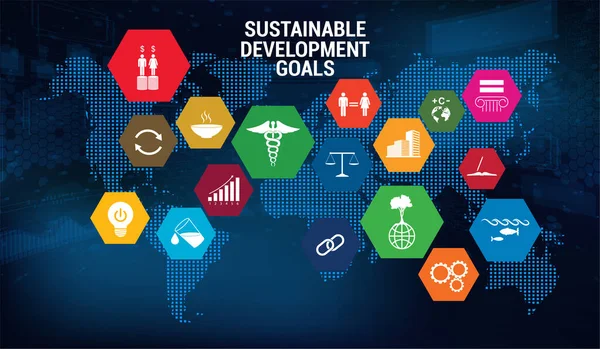 SDG -可持续发展目标-矢量旗帜 — 图库矢量图片