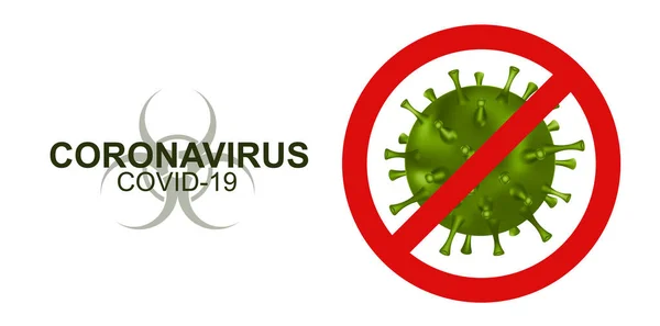 Vírus da paragem do conceito Covid-19 (Coronavirus ) — Vetor de Stock