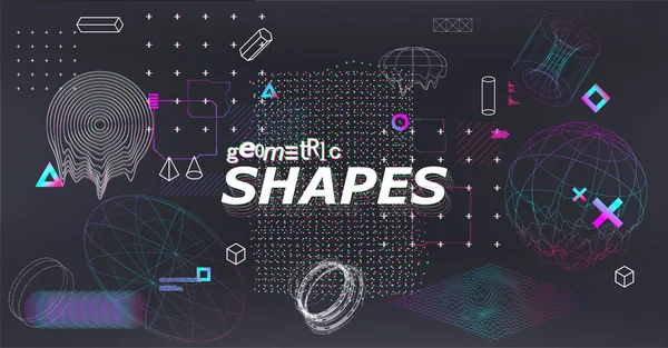 3D gradient shapes set — Stock Vector