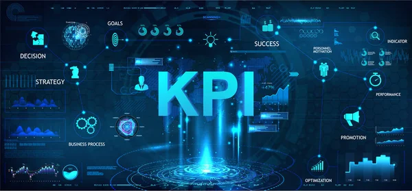 Banner futurista KPI em estilo HUD — Vetor de Stock