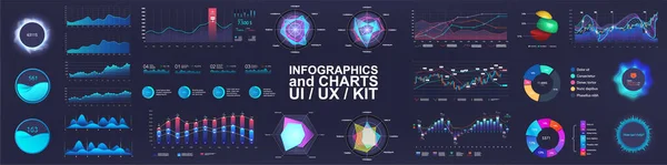 Antarmuka UI dan Infografis Cerdas - Stok Vektor