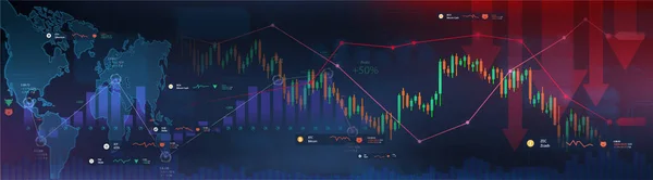 Crisis e impacto del Covid-19 en la economía mundial — Vector de stock