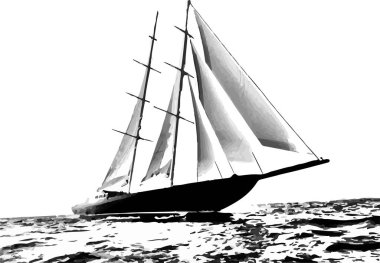 Denizde yelkenli yatı