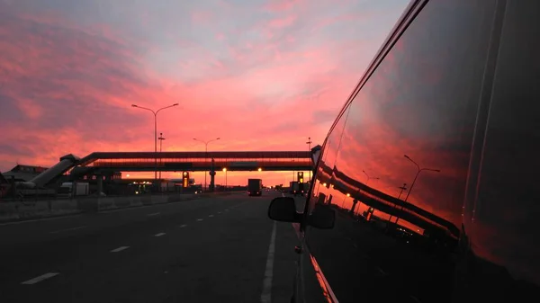 Bellissimo Tramonto Meglio Che Può Essere Viaggio Strada — Foto Stock