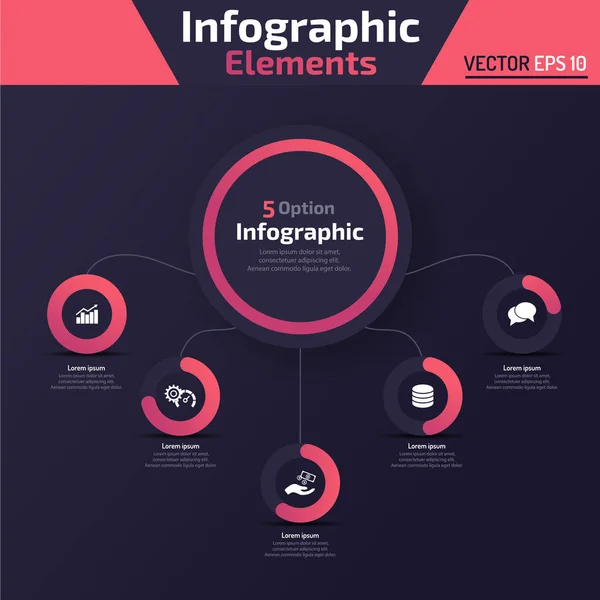 5选项图表元素概念模板 — 图库矢量图片