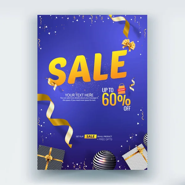 Sale Brochure Flyer Poster Vector Template Design — Stock Vector