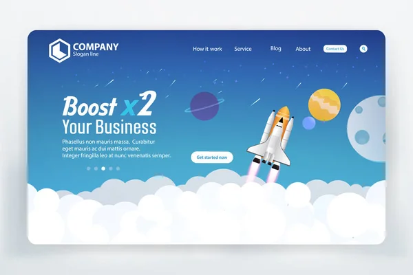 Boost Business Website Landing Page Vektor Vorlage Design Konzept — Stockvektor