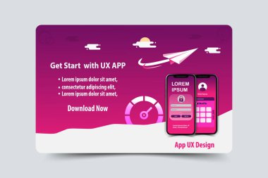 Mobile App Ux tasarım vektör şablonu kavramı
