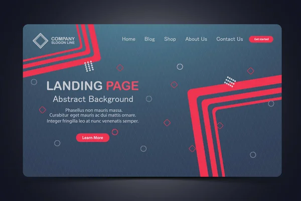 Schön Landing Page Abstrakt Hintergrund Website Vektor Vorlage Design — Stockvektor