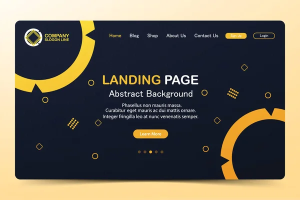 Beautiful Landing Page Abstract Background Website Vector Template Design — 스톡 벡터