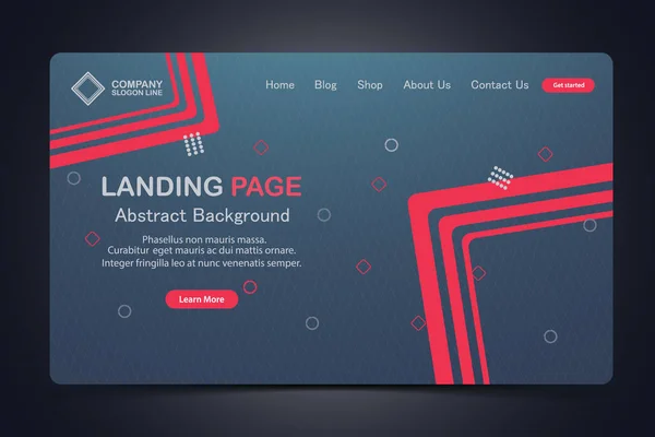 Beautiful Landing Page Abstract Background Website Vector Template Design — Stock Vector