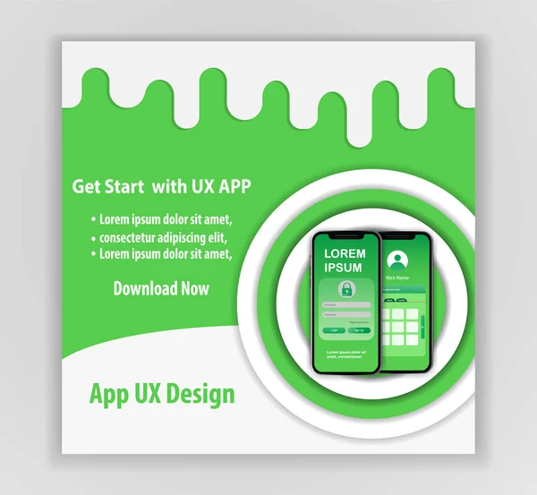 Mobile App Design Vector Template Concept — Stock Vector