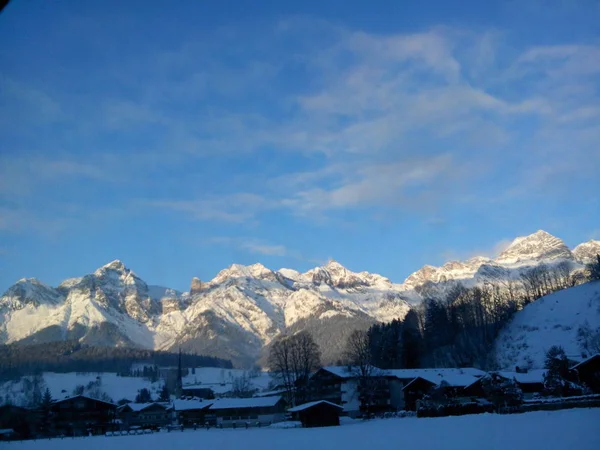 Alpejski Krajobraz Zimowy Austria — Zdjęcie stockowe