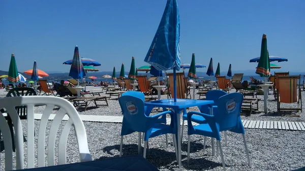 Strandseizoen Aan Adriatische Zee — Stockfoto
