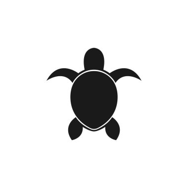 Deniz kaplumbağası logo şablonu simgesi tasarım öğeleri. siyah ve beyaz beyaz arka plan vektör logo