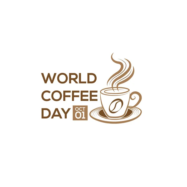 Das Logo Des Internationalen Kaffeetages Oktober Welt Kaffee Tag Logo — Stockvektor