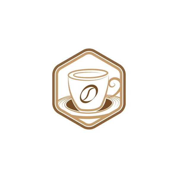 Простий Унікальний Кавовий Кубок Емблема Дизайн Логотипу Векторний Шаблон Векторний — стоковий вектор
